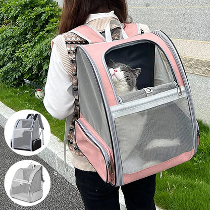 Breathable Mesh Pet Backpack Carrier With Plush Pad – Foldable Ventilated Hiking Travel Bag