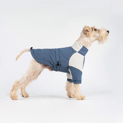 Waterproof Winter Dog Coat With Thermal Filling, Back Zipper, And Reflective Safety Stripes