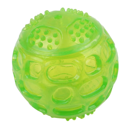 Durable Squeaky Dog Chew Ball With Teeth Cleaning, High Bounce & Floating Toy