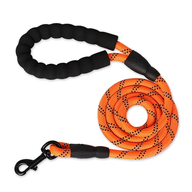 Heavy Duty Dog Lead With Padded Handle, Reflective Climbing-Grade Rope & Swivel Clasp