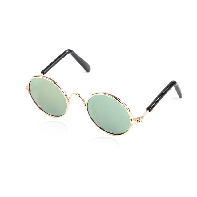 Retro Round Metal Frame Pet Sunglasses For Cats And Small Dogs