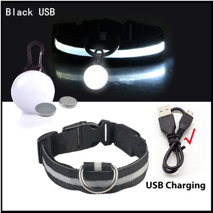 Usb Rechargeable Ultra-Bright Led Dog Collar For Night Safety And Visibility