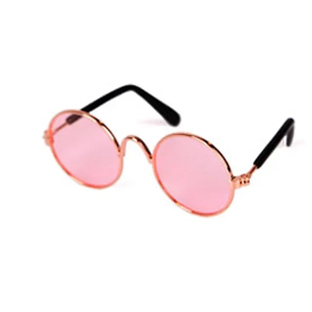 Retro Round Metal Frame Pet Sunglasses For Cats And Small Dogs