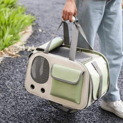Travel Cat Carrier With Breathable Mesh, Foldable Design & Steel Frame For Safe, Comfortable Travel