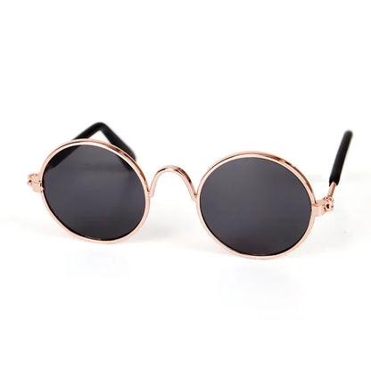 Retro Round Metal Frame Pet Sunglasses For Cats And Small Dogs