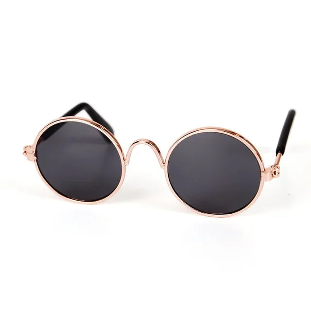 Retro Round Metal Frame Pet Sunglasses For Cats And Small Dogs
