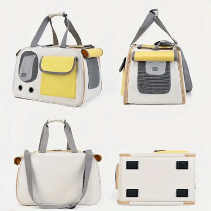 Travel Cat Carrier With Breathable Mesh, Foldable Design & Steel Frame For Safe, Comfortable Travel