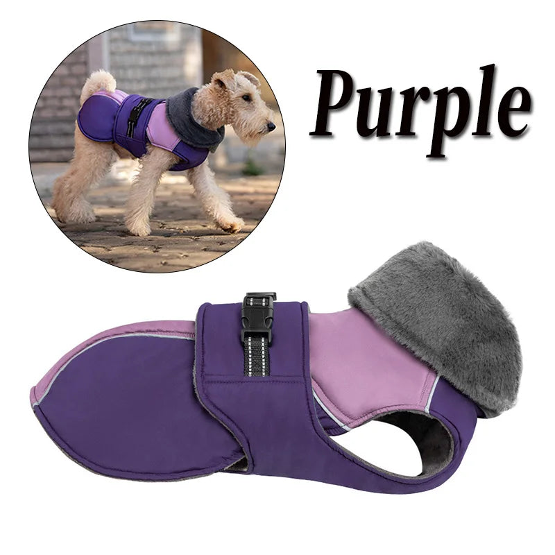 Waterproof Dog Jacket With Harness And Plush Fleece Lining For Warm, Comfortable Walks