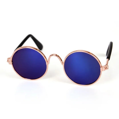 Retro Round Metal Frame Pet Sunglasses For Cats And Small Dogs
