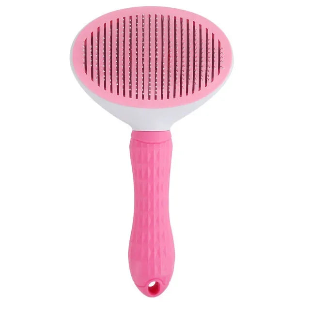 Self-Cleaning Slicker Grooming Brush With One-Click Deshedding And Skin Massage For Pets