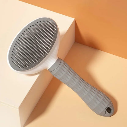Self-Cleaning Slicker Grooming Brush With One-Click Deshedding And Skin Massage For Pets