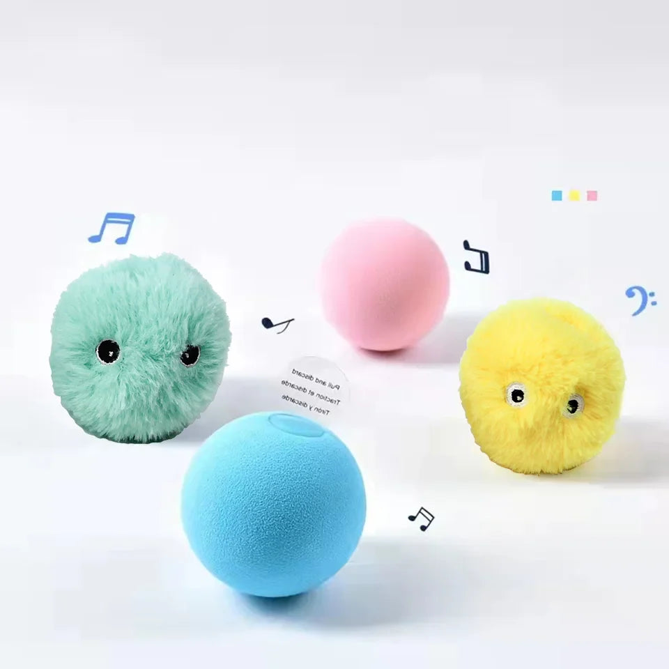 Interactive Chirping Cat Ball With Smart Touch Sensor And Refillable Catnip Toy