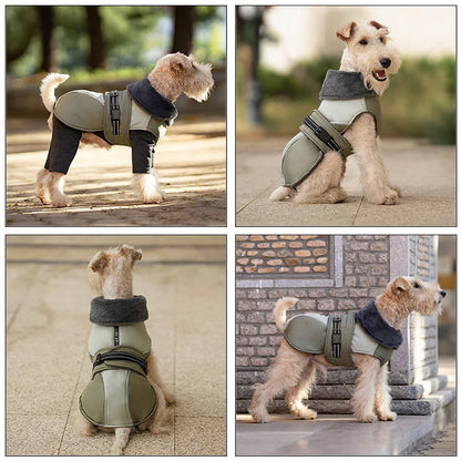 Waterproof Dog Jacket With Harness And Plush Fleece Lining For Warm, Comfortable Walks