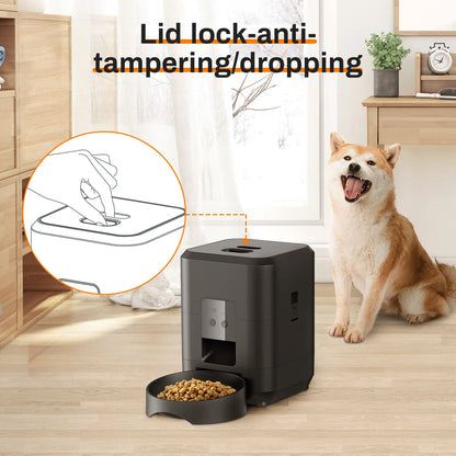 Wifi Automatic Pet Feeder With App Control, Programmable Timer, Voice, Dual Power & Anti-Stick Design