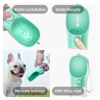 Leak-Proof Portable Dog Water Dispenser With One-Hand Operation Hydration System