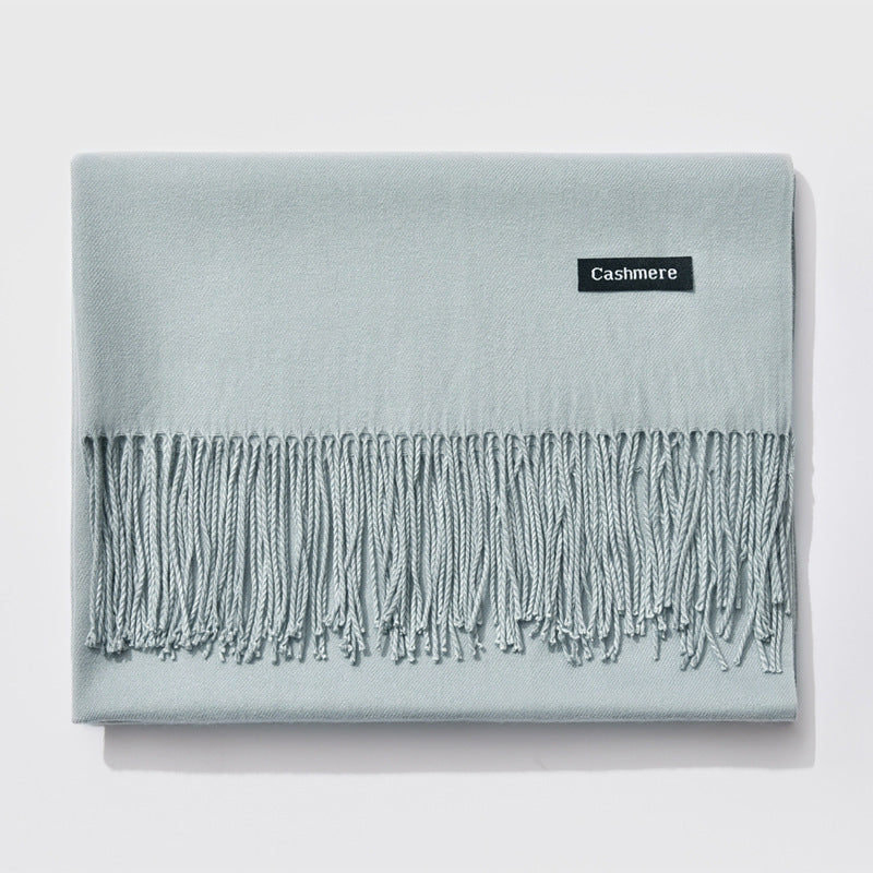 TasselAura | Elegant All-Season Women’s Monochrome Scarf with Lightweight Design