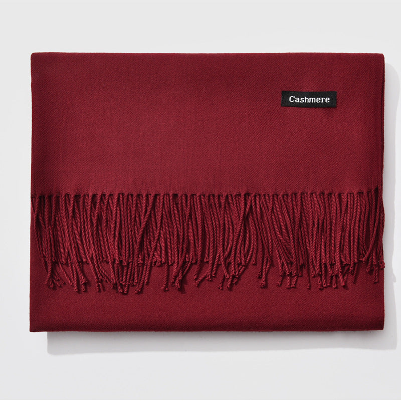 TasselAura | Elegant All-Season Women’s Monochrome Scarf with Lightweight Design