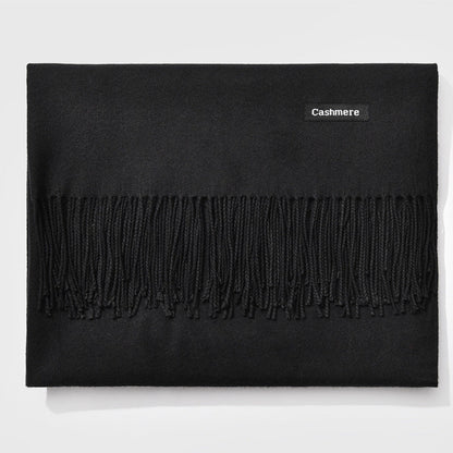 TasselAura | Elegant All-Season Women’s Monochrome Scarf with Lightweight Design
