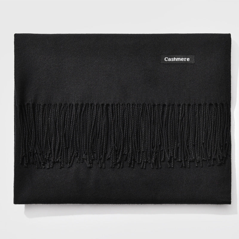 TasselAura | Elegant All-Season Women’s Monochrome Scarf with Lightweight Design