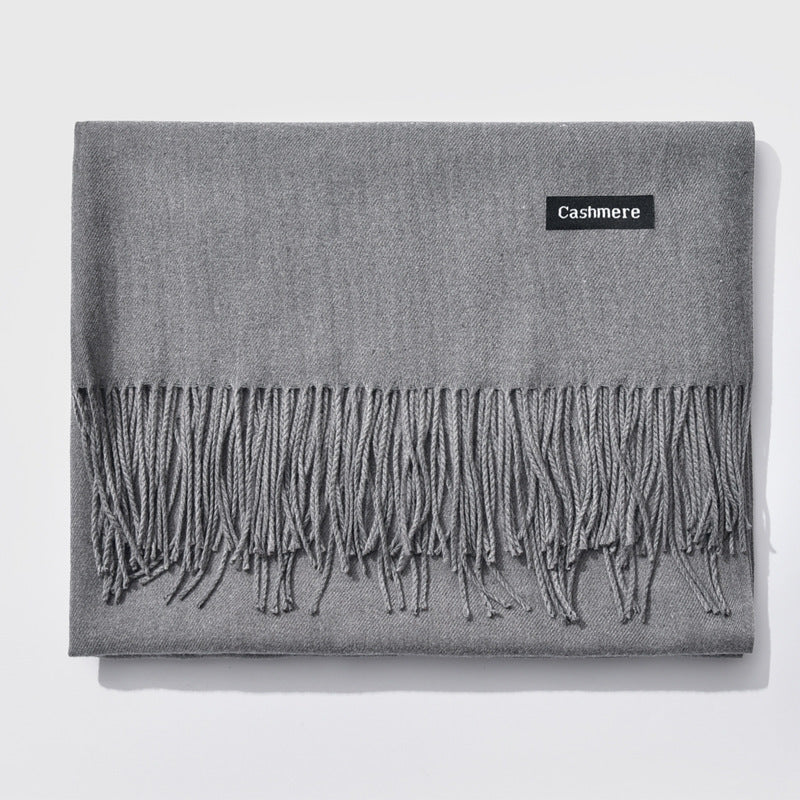 TasselAura | Elegant All-Season Women’s Monochrome Scarf with Lightweight Design