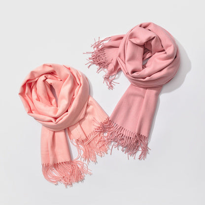 TasselAura | Elegant All-Season Women’s Monochrome Scarf with Lightweight Design