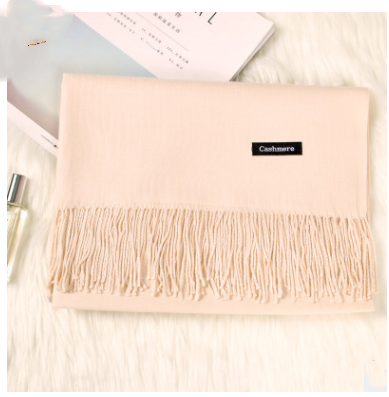 TasselAura | Elegant All-Season Women’s Monochrome Scarf with Lightweight Design