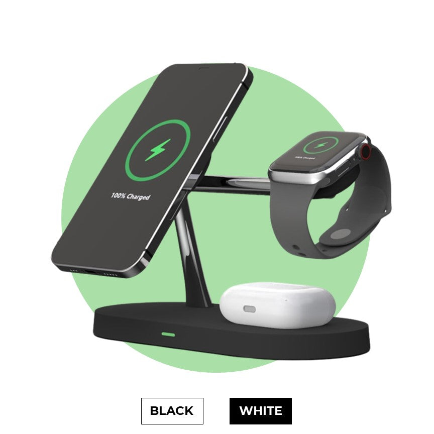 VeloCharge | Stylish Multi-Device Wireless Charging Station with LED Light
