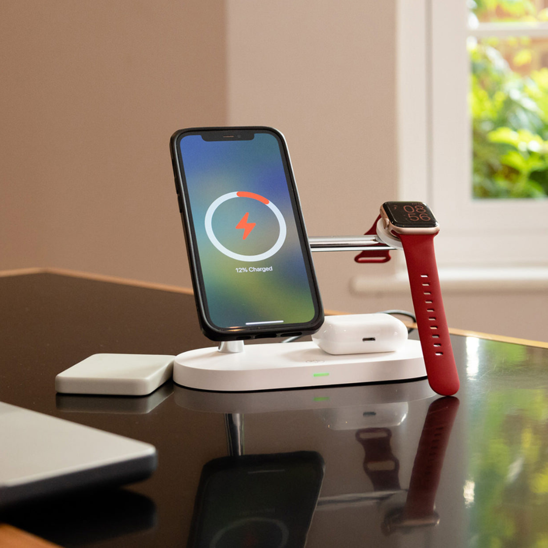 VeloCharge | Stylish Multi-Device Wireless Charging Station with LED Light