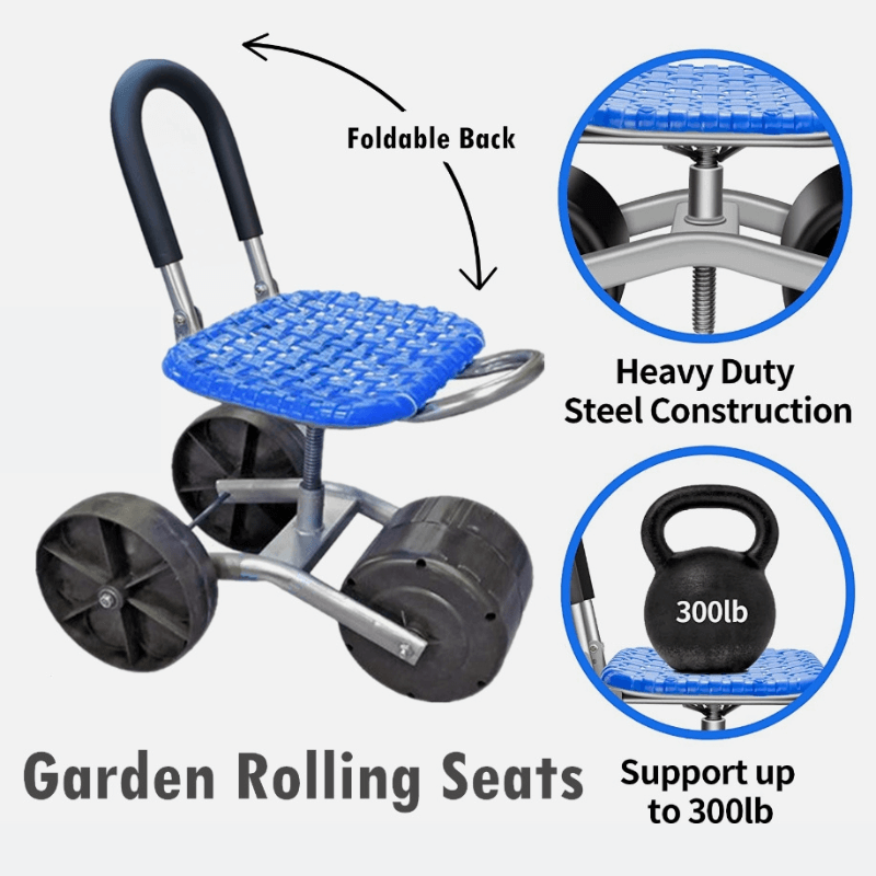 VerdantEase | Ergonomic Adjustable Gardening Chair with 360° Rotation