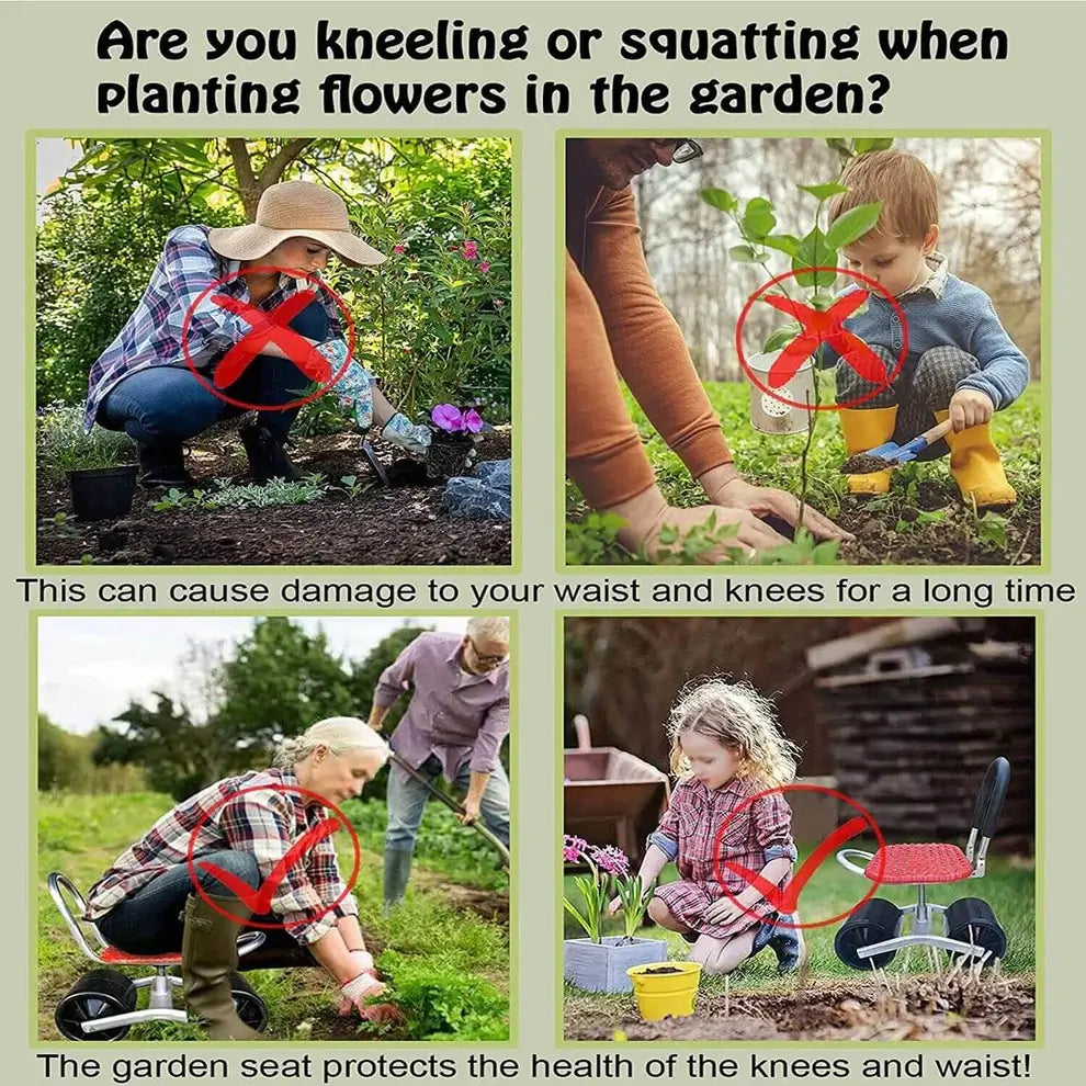 VerdantEase | Ergonomic Adjustable Gardening Chair with 360° Rotation