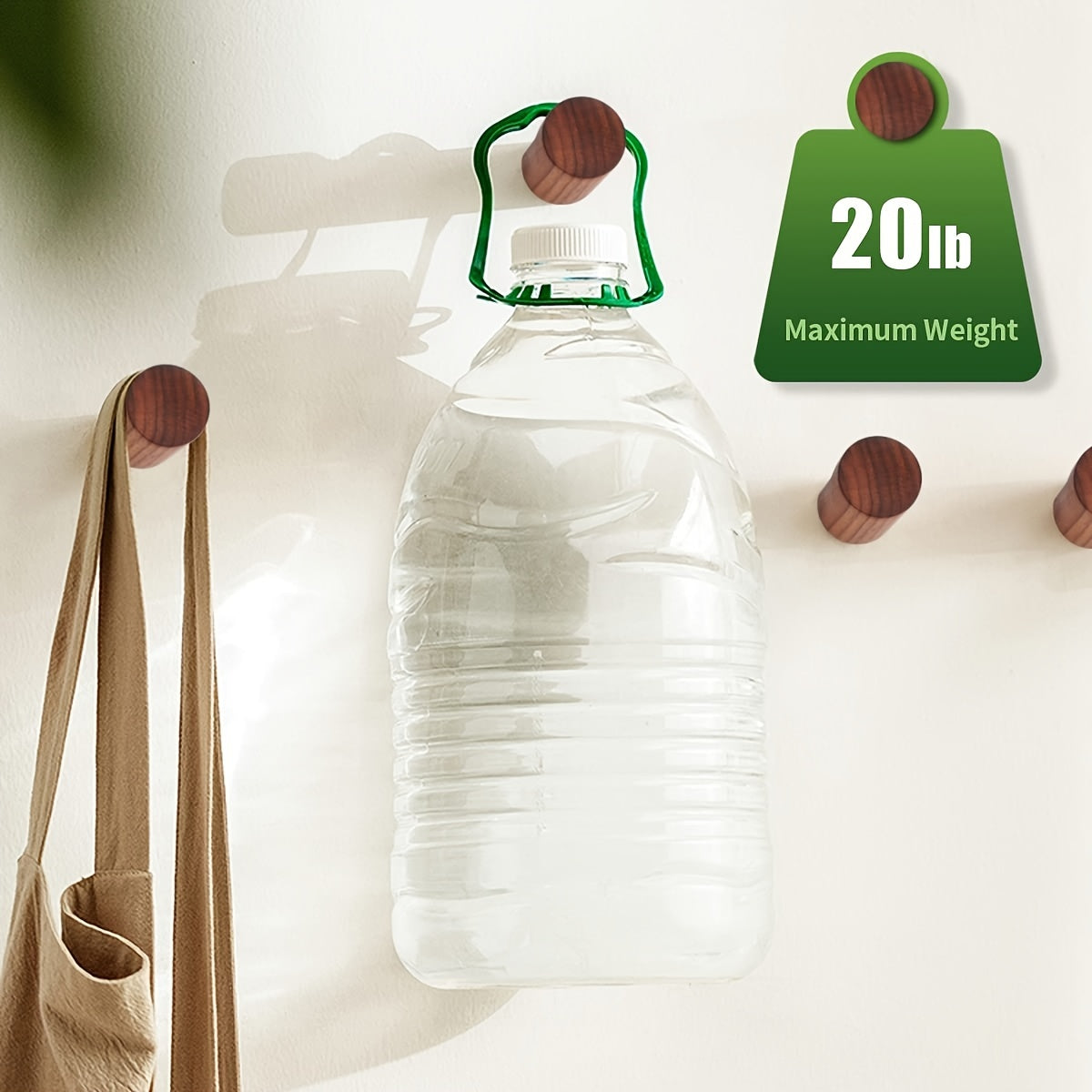 WalnutCraft | Elegant Compact Wooden Wall Hook for Coat and Key Storage