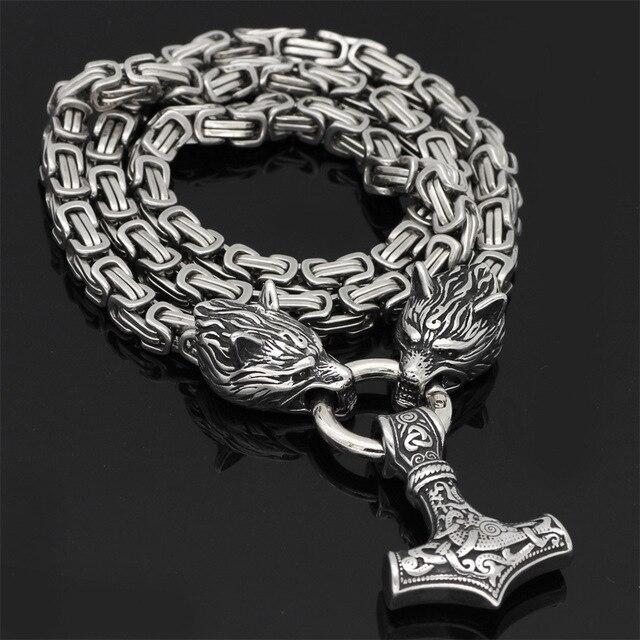 WolfSpirit | Durable Stainless Steel Double-Wolf Head Necklace for Men