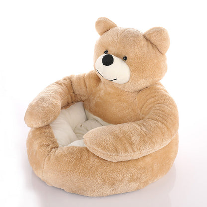 Detachable Cute Cuddly Bear Cat Bed – Soft, Cozy, Non-Slip Pet Sleeping Nest