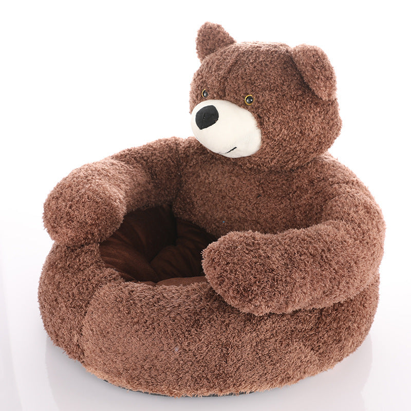 Detachable Cute Cuddly Bear Cat Bed – Soft, Cozy, Non-Slip Pet Sleeping Nest