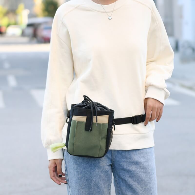 Waterproof Dog Treat Training Bag With Adjustable Strap And Multiple Pockets