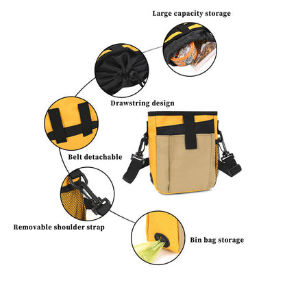 Waterproof Dog Treat Training Bag With Adjustable Strap And Multiple Pockets