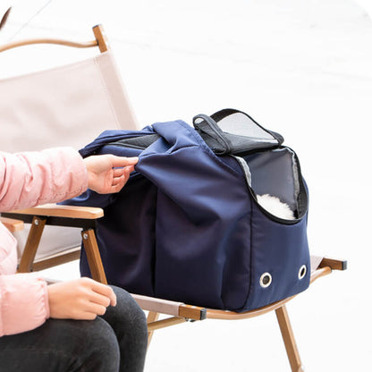 Portable Shoulder Dog Carrier With Breathable Mesh And Safety Leash For Pets