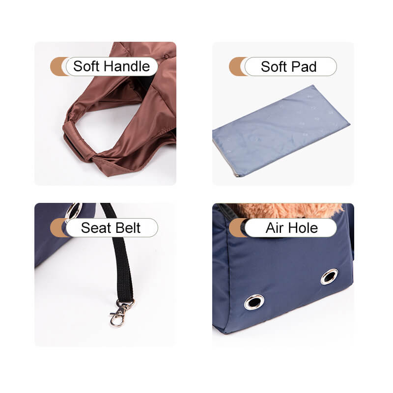 Portable Shoulder Dog Carrier With Breathable Mesh And Safety Leash For Pets