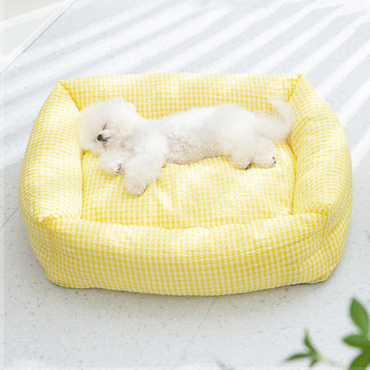 Rectangular Washable Dog Bed With Breathable Fabric And Cushioned Sides